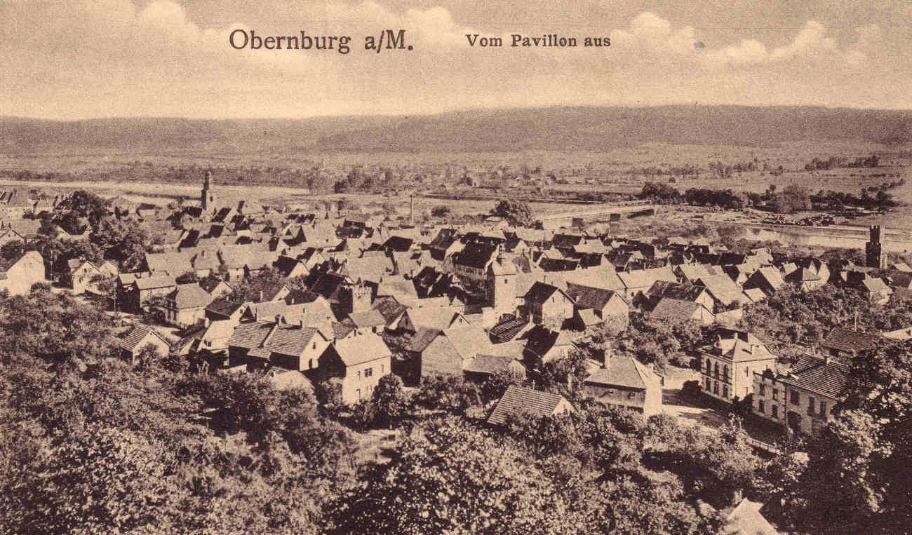 Historische ansichten Postkarte Obernburg vom Pavillon aus ca 1920