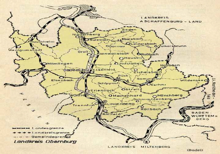 27_1 Landkreis Obernburg Karte coloriert