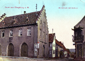 Rathaus Mainstraße Benninger alt coloriert