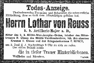 Todesanzeige Reuß