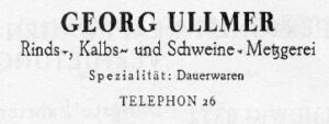 Ullmer Werbung 1928