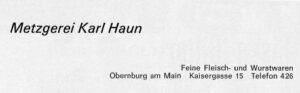 Werbung Metzgerei Haun