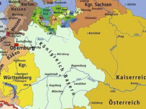 Karte Königreich Bayern und Deutscher Bund