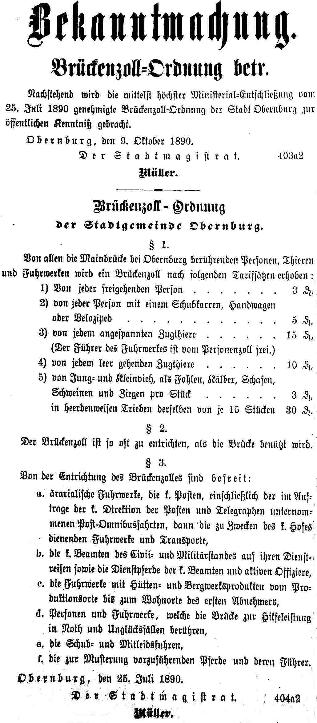 Brückenzollordnung