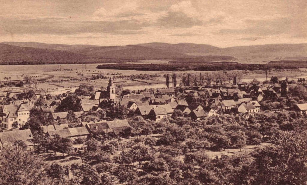 Postkarte Blick auf Obernburg ca 1920