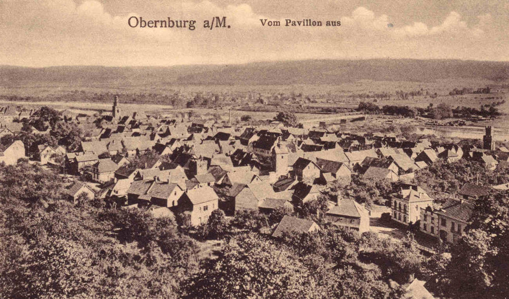 Postkarte Obernburg vom Pavillon aus ca 1920