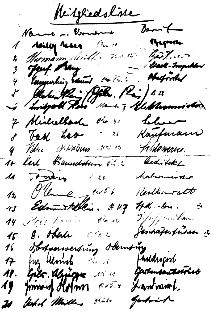 Mitgliederliste 1