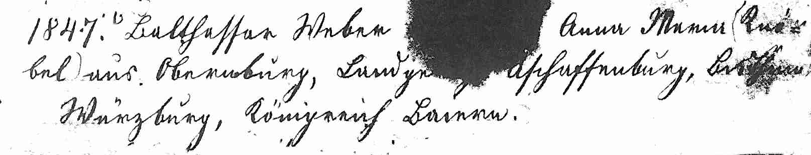 USA Balthasar Weber im Pfarrbuch